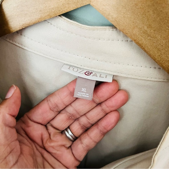 Roz & Ali Zip Front Twill Jacket Size XL - Picture 3 of 3